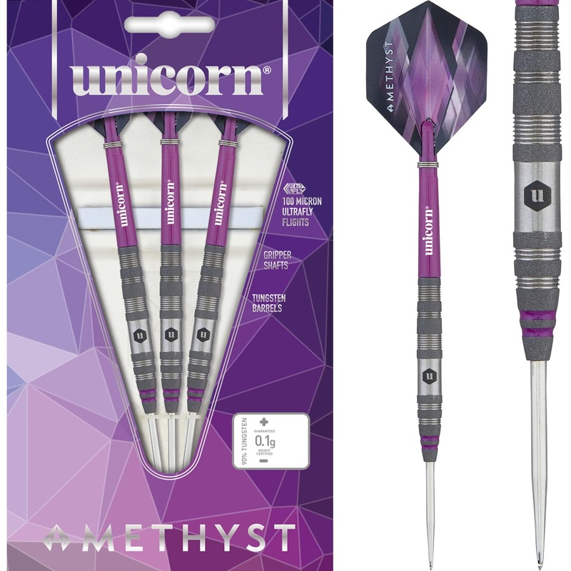 Unicorn Amethyst Darts – Steel Tip – Utech – Style 2 – Sandblasted 19g