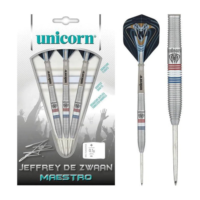 Unicorn Jeffrey de Zwaan Maestro Phase 2 90% Tungsten Steel Tip Darts 23 GRAM