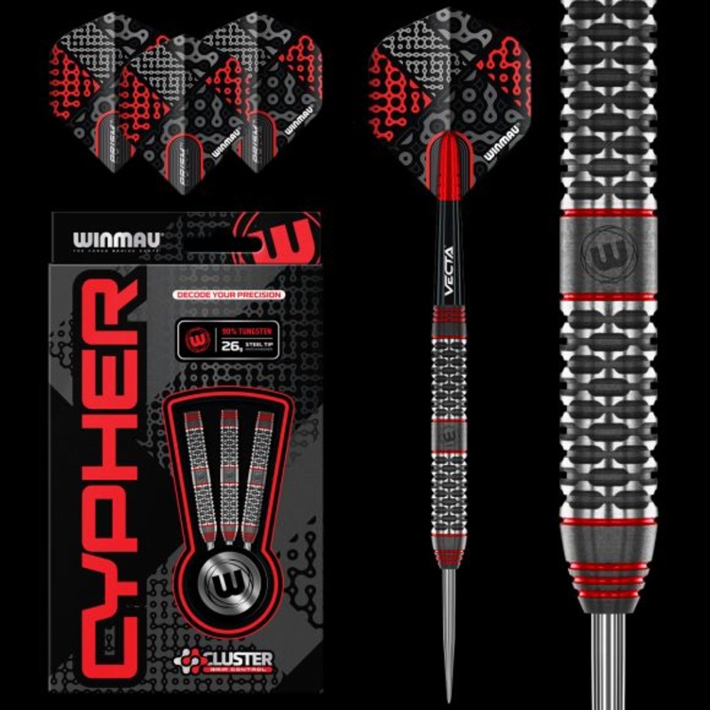 Winmau Cypher Steel Tip Dart Set 26 gram 90% Tungsten Alloy