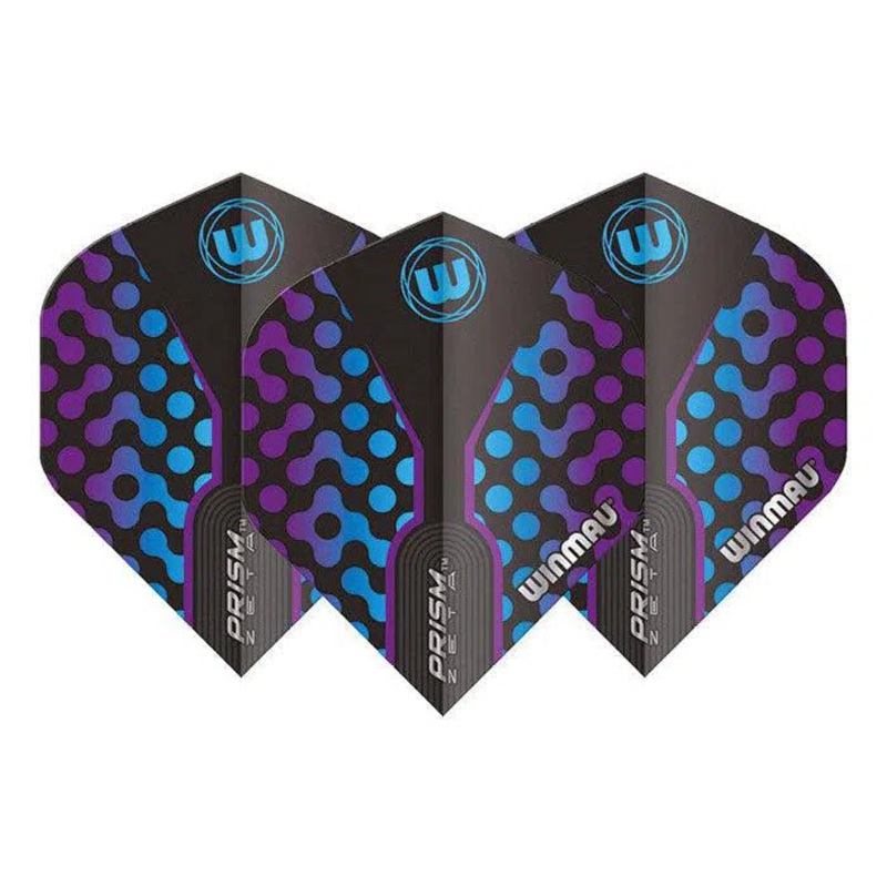 Winmau Prism Zeta Thick Extra Standard Black, Purple & Blue Flights