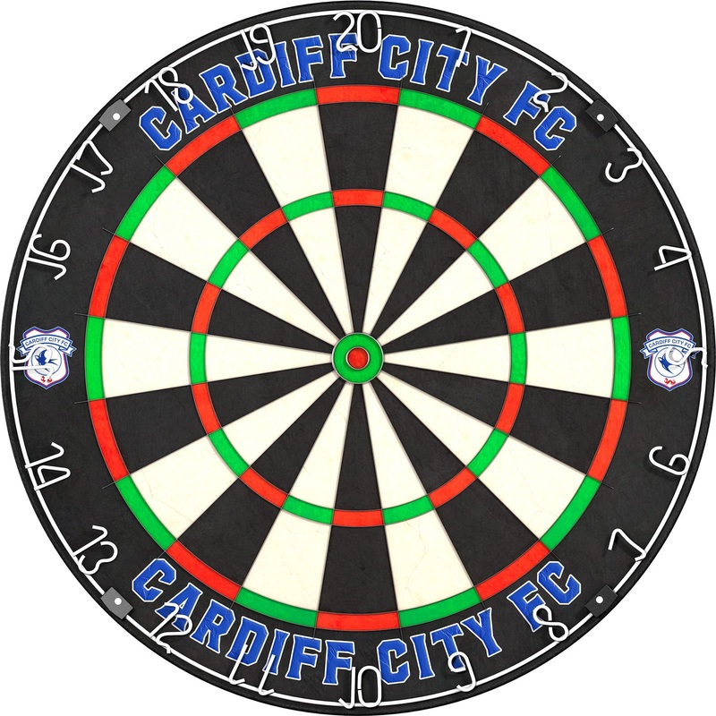 Cardiff City FC – Official Licensed – Professional Dartboard – Crest and Wordmark