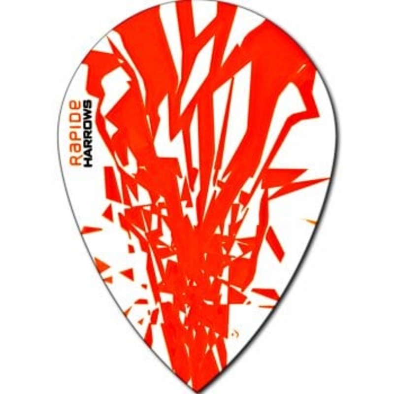 Harrows Rapide Pear Orange on White Dart Flights Orange
