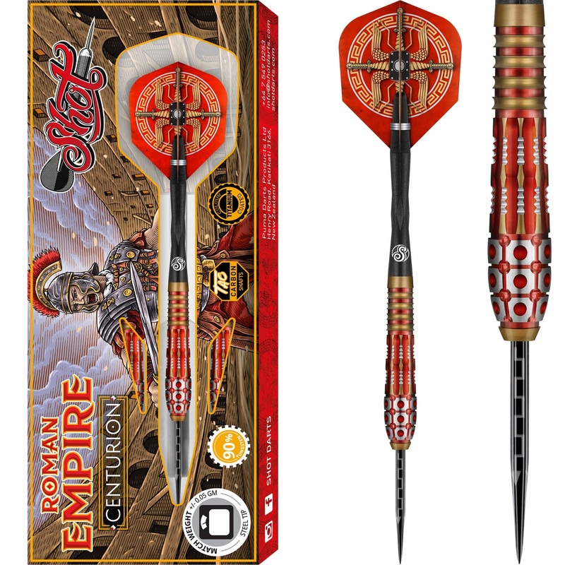 Shot Roman Empire Darts – Steel Tip Tungsten – Centurion 22g