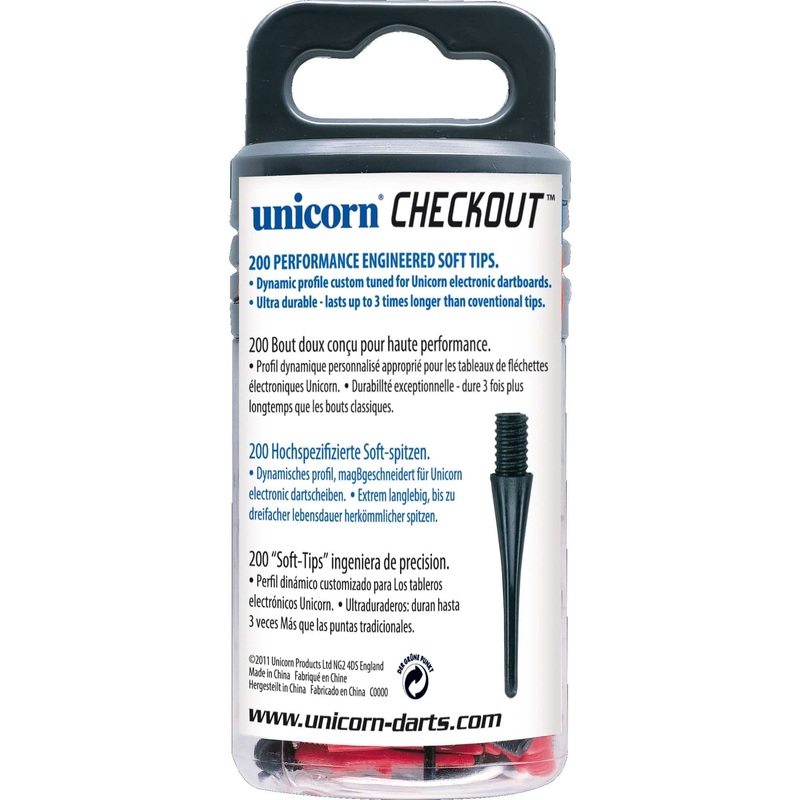 Unicorn Spare Soft Tip Points – Softips – Pack 200 – Black & Red