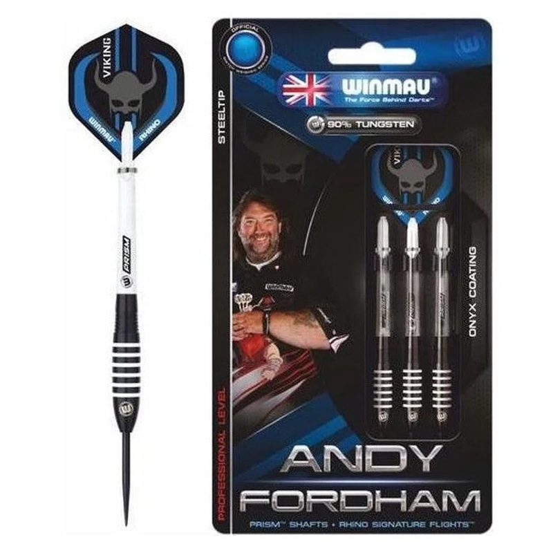 Winmau Andy Fordham Black Onyx Darts 90% Tungsten Steel Tip Darts 23 GRAM