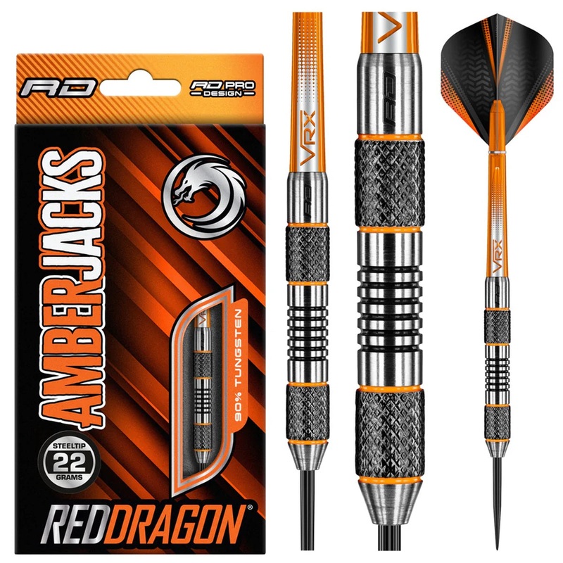 Amberjack 5 90% Tungsten Steel Tip Darts by Red Dragon 22 Gram