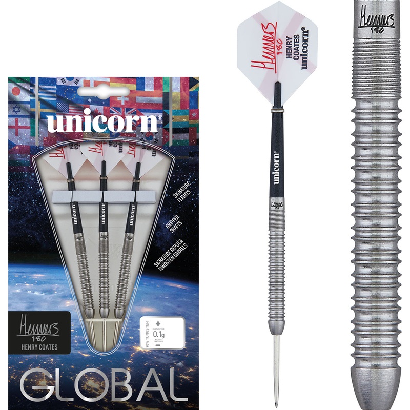 Henry Coates 90% Tungsten Steel Tip Darts by Unicorn 24 Gram