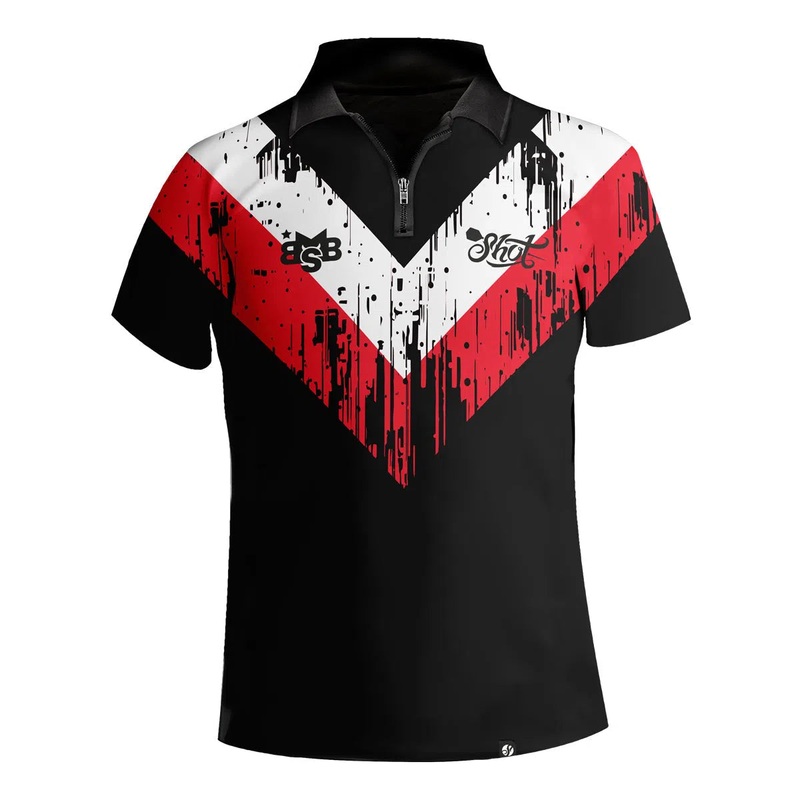 Shot Michael Smith White Strip Polo Shirt SMALL