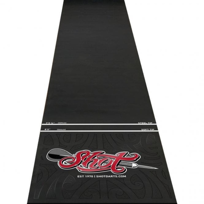 Shot Rubber Dart Mat – Heavy Duty – Floor Protection – 300cm x 60cm – Black