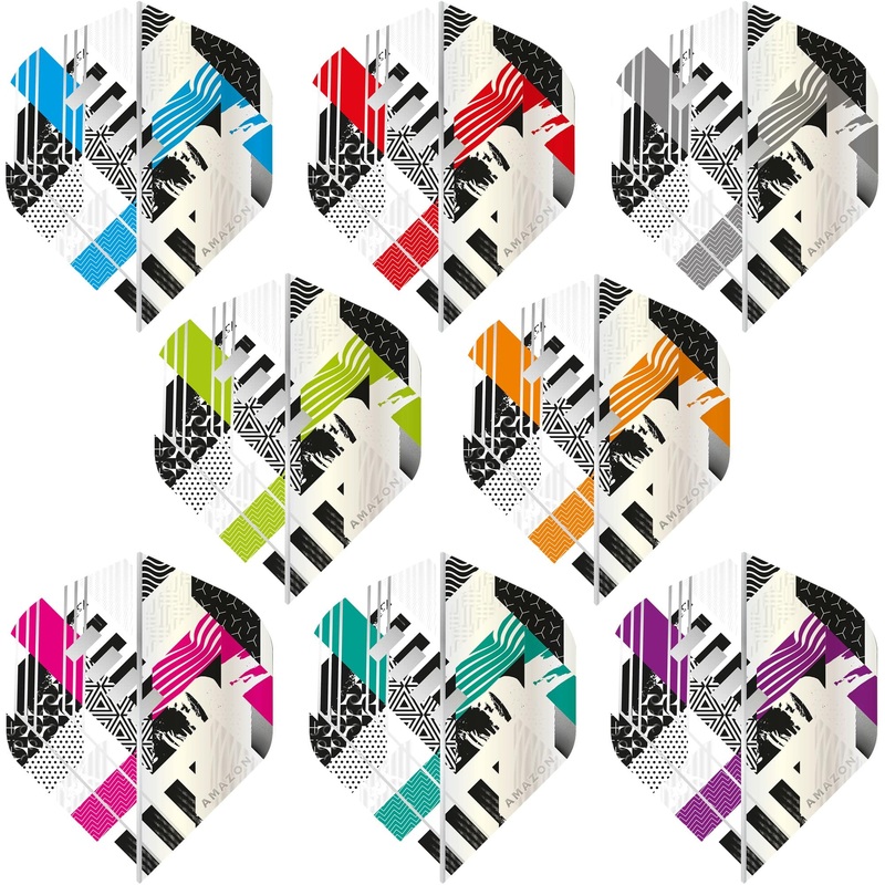 *Amazon Abstract Dart Flights – No2 – Std – White Aqua