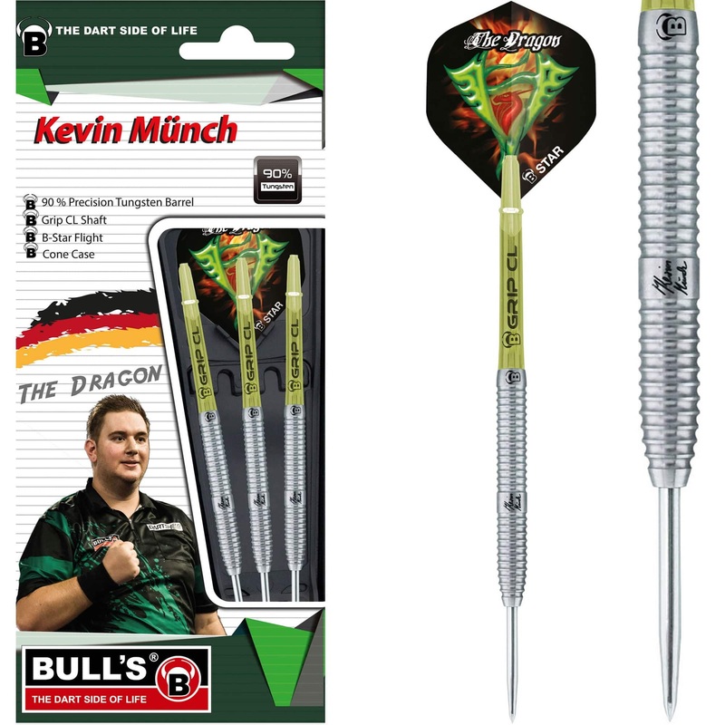 BULL’S Kevin Munch G2 Darts – Steel Tip – 90% Tungsten – The Dragon 21g