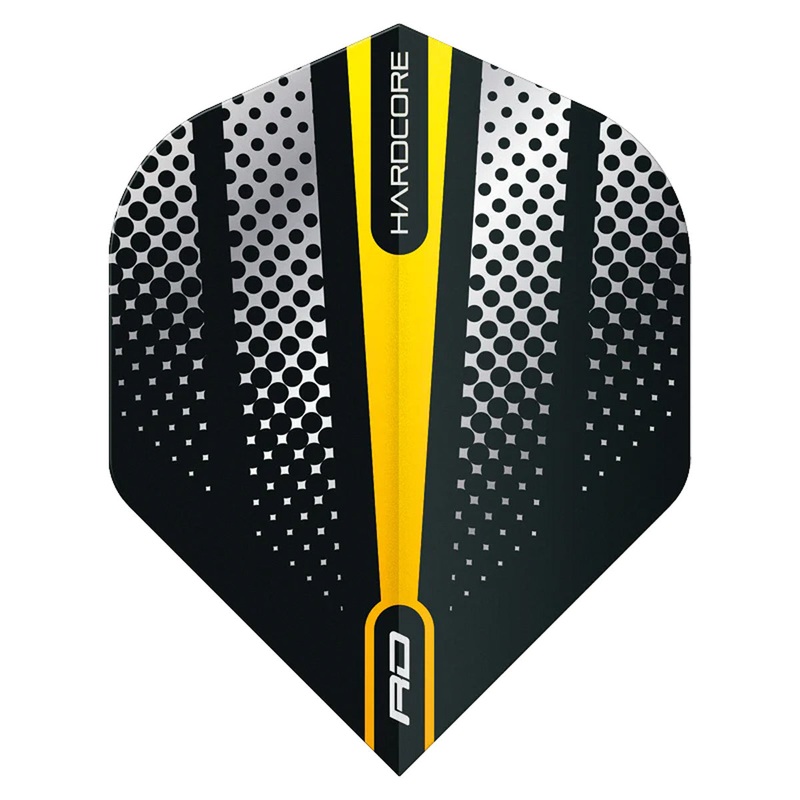 Hardcore Radical Yellow Flash Standard Dart Flights by Red Dragon