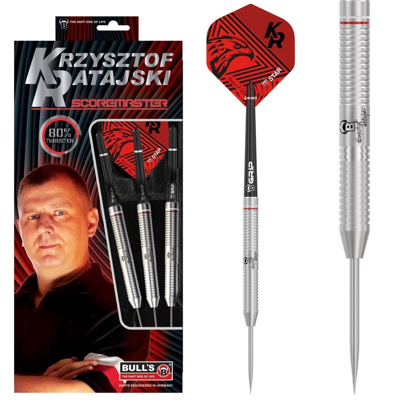 Krzysztof Ratajski Scoremaster 80% Tungsten Steel Tip Darts by Bulls 22 Gram