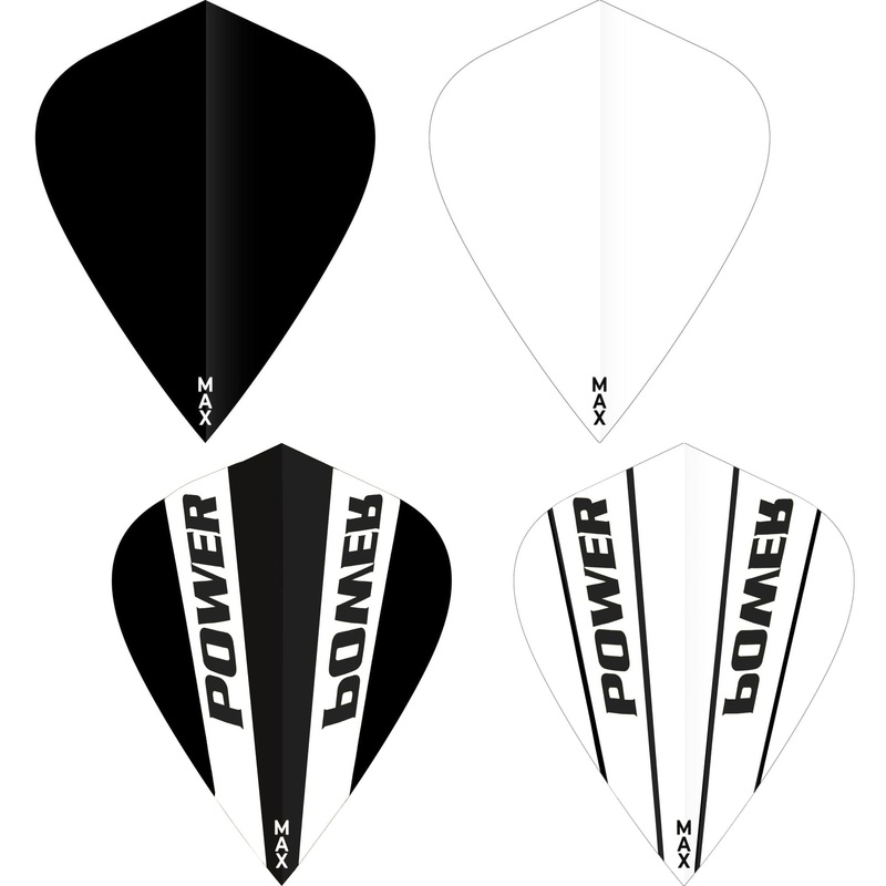 *McCoy Power Max Dart Flights – 150 Micron – Kite – Solid Black