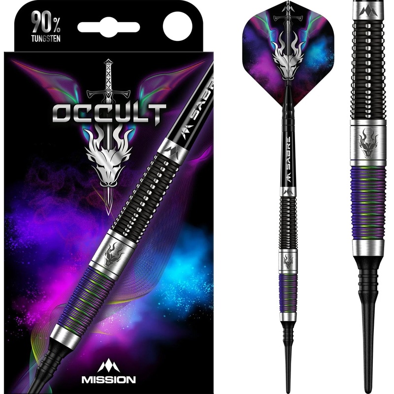 Mission Occult Soft Tip Darts – 90% Tungsten Black & Coral PVD – 18gm