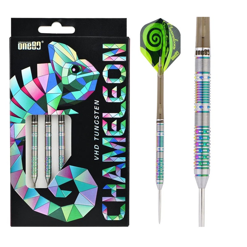 One80 Chameleon Azurite 90% Tungsten Steel Tip Darts 22 GRAM