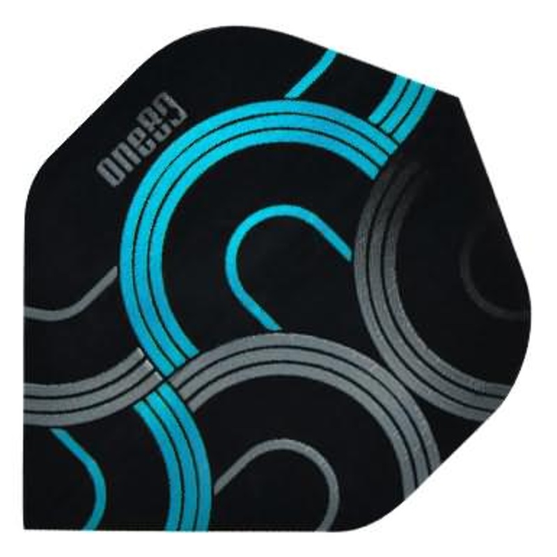 One80 Circult Black/Light Blue Dart Flights Standard 100 Micron Poly