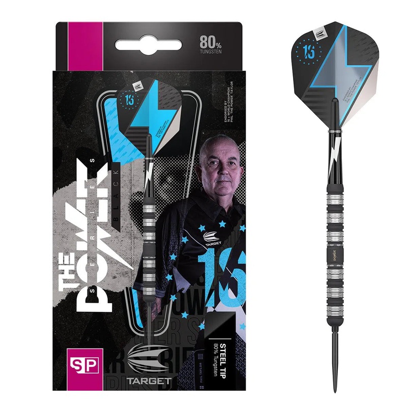 Target Darts The Power Series Black SP Phil Taylor 80% Tungsten Steel Tip Darts 21 Grams