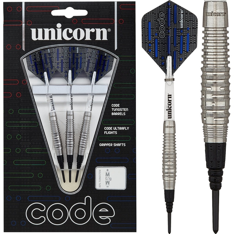 *Unicorn Code Darts – Soft Tip – Code Grip Pattern – Blue 20g