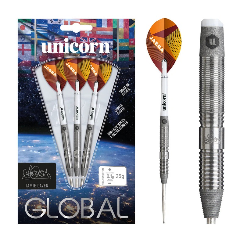 Unicorn Jamie Caven Global 90% Tungsten Steel Tip Darts 25 GRAM