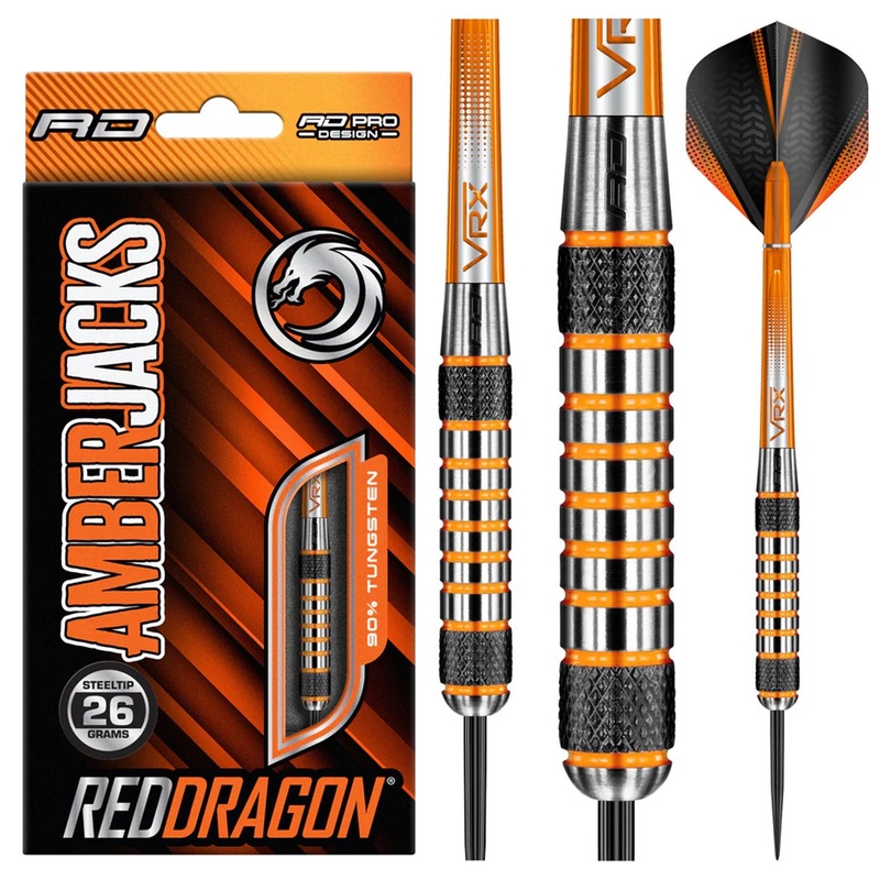 Amberjack 7 90% Tungsten Steel Tip Darts by Red Dragon 26 Gram