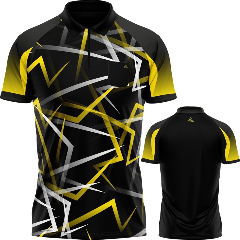 Arraz Flare Dart Shirt – with Pocket – Black & Yellow 2XL