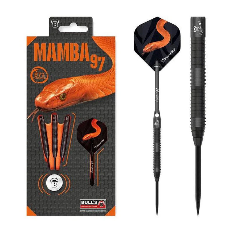 Bull’s DE Mamba 97 M5 Black Titanium 97% Tungsten Steel Tip Darts 22 GRAM