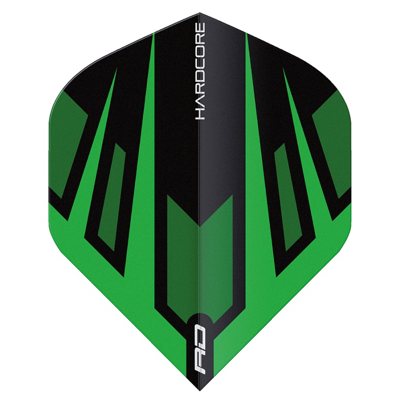 Hardcore Radical Black Fan Standard Dart Flights Green No2 Standard