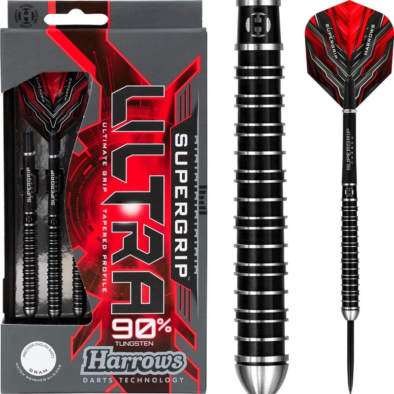 Harrows – Supergrip Ultra Darts – Steel Tip – 90% Tungsten – 21g 22g 23g 24g 25g 26g 28g 30g 21 grams