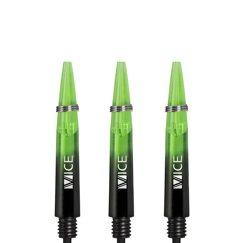 One80 Proplast Vice Dart Shafts – Black/Neon Green – Short Polycarbonate Short (35mm in length excluding thread) Black/Neon Green