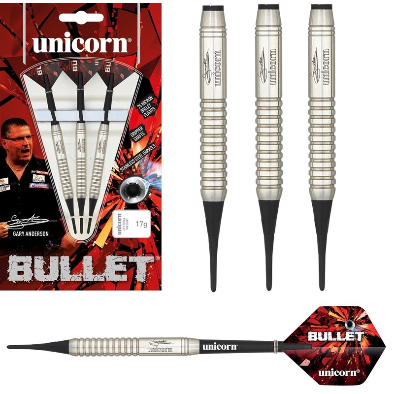 Unicorn Gary Anderson Style 2 Bullet Stainless Steel, Soft Tip Darts 17 Gram