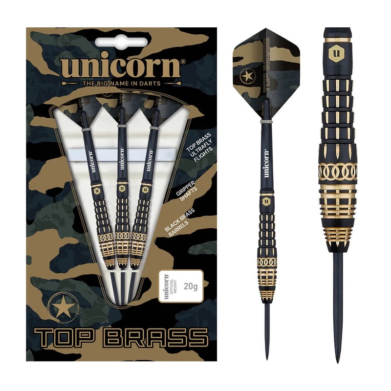 Unicorn Top Brass Style 4 Steel Tip Darts 20 GRAM