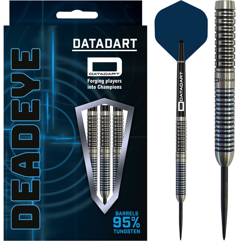 Datadart Deadeye Darts – Steel Tip – 95% – Black & Blue Electro 22g
