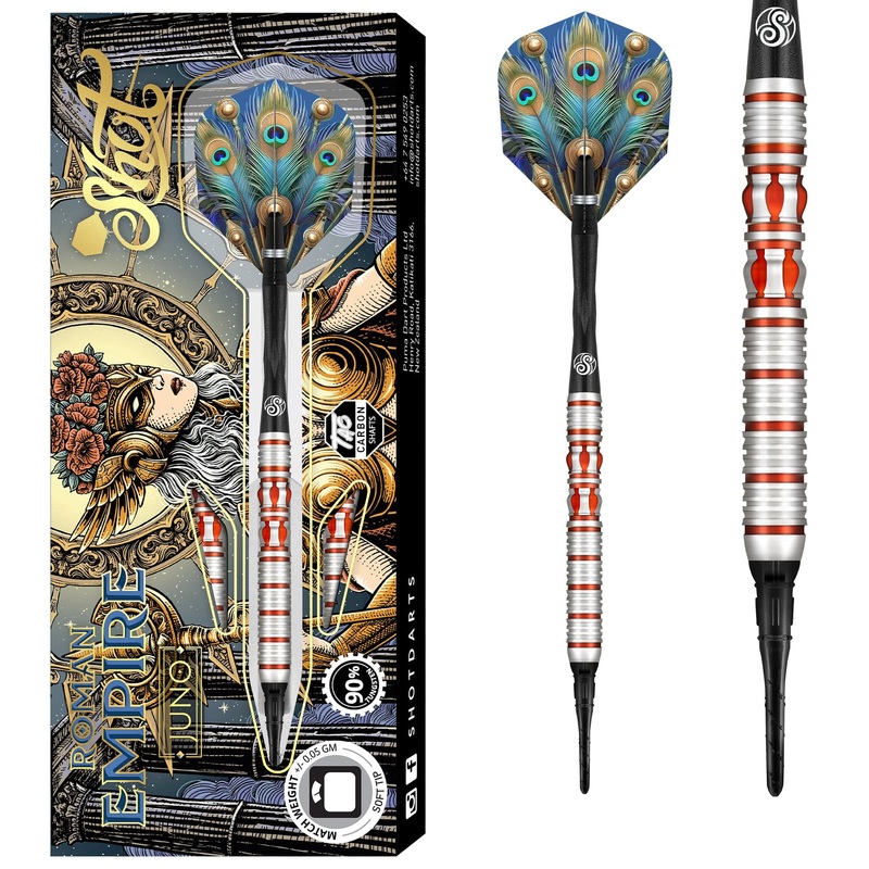 Shot Roman Empire Darts – Soft Tip – 90% Tungsten – Juno – 20g