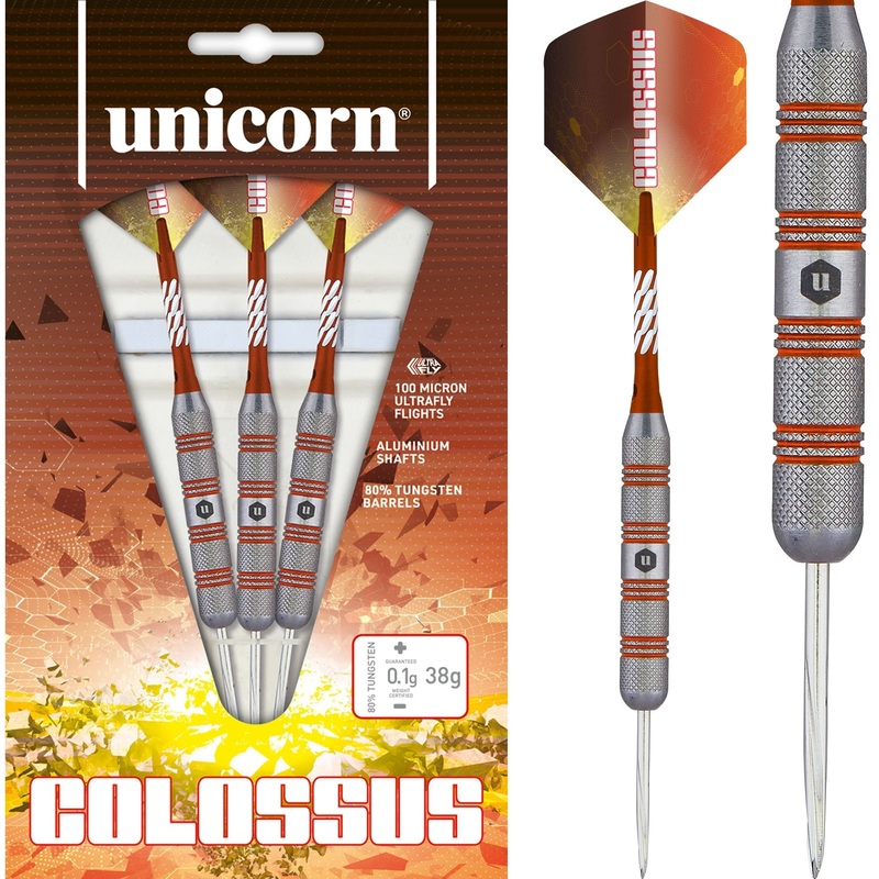 Unicorn Colossus Darts – Steel Tip – Heavyweight – Knurled 38g