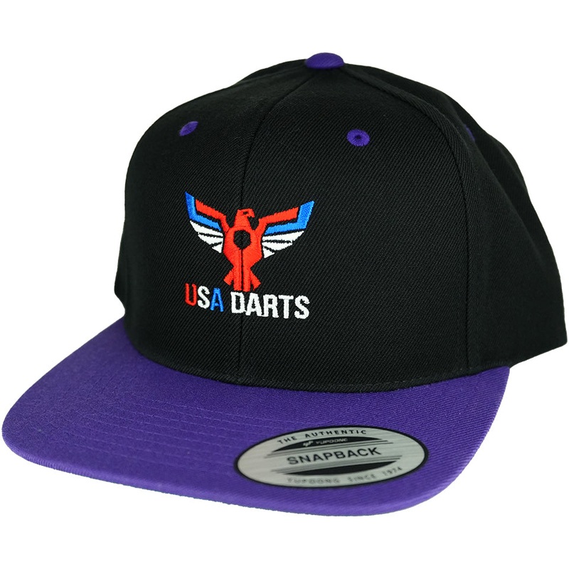 USA Darts Yupoong 6089 Snapback Hat – Black/Purple