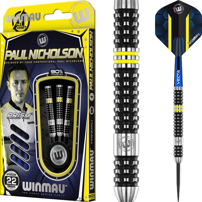 Winmau – Paul Nicholson Darts – Steel Tip – 90% Tungsten – 22g