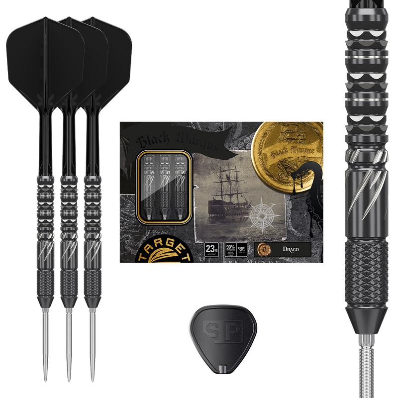 Black Marque Draco 90% Tungsten SP Steel Tip Darts by Target Japan 21 Gram