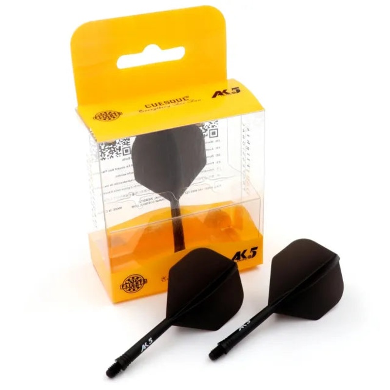 CUESOUL ROST AK5 Integrated Dart Shaft & Flight – Standard Shape – Long – Black Black Long (33mm in length excluding thread) Standard