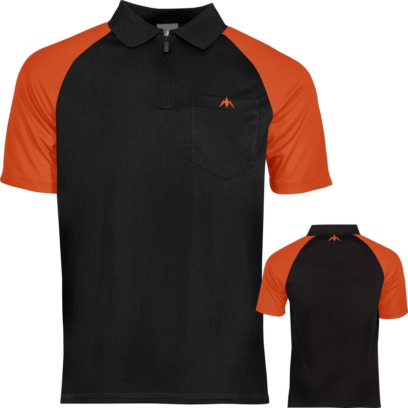*Mission Darts EXOS Cool SL Dart Shirt – Black & Orange 2XL
