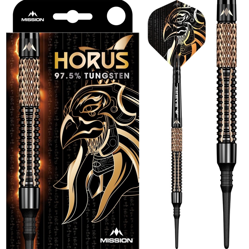 Mission Horus Darts – Soft Tip – 97.5% Tungsten – Black & Bronze Electro