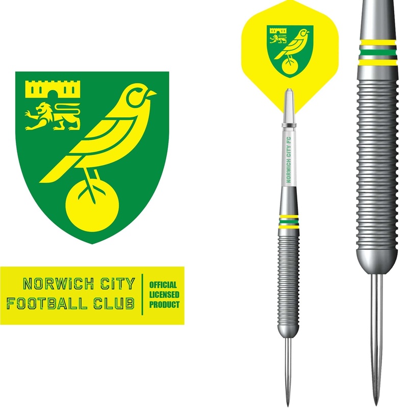 Norwich City FC – Official Licensed – The Canaries – Steel Tip Darts – Brass – 22g 22g