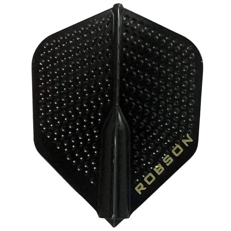 Robson Dimpled Plus Dart Flights – Shape Black Shape 350 Micron Black