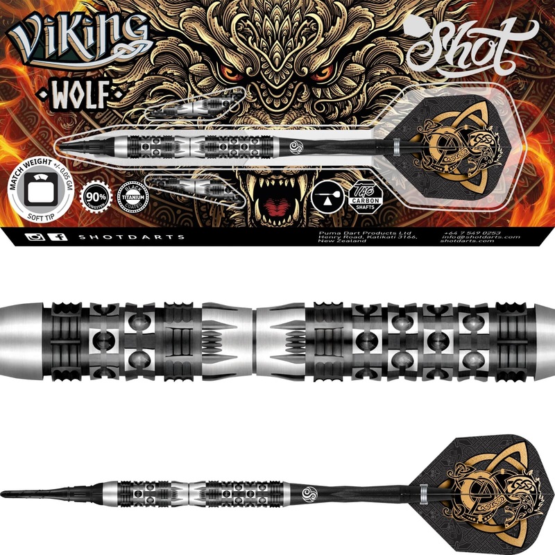 Shot – Viking Wolf Darts – Soft Tip – 90% Tungsten – 20g