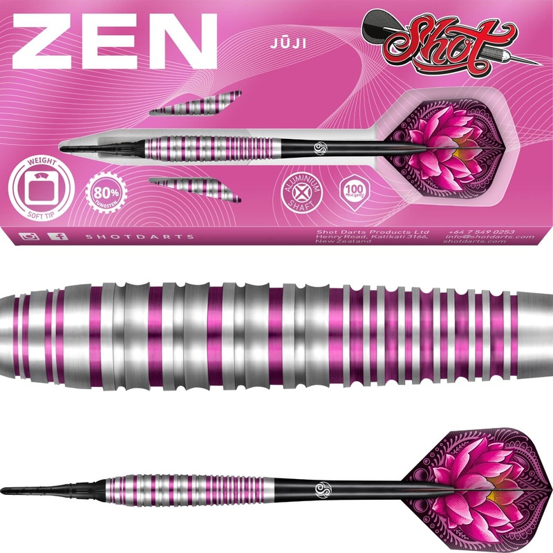 Shot – Zen Juji Darts – Soft Tip – 80% Tungsten – 18g 20g 18 grams