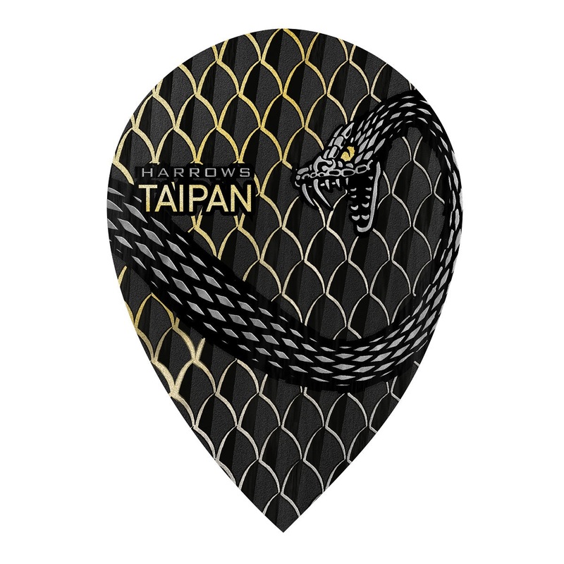 Taipan Gold Pear Dart Flights By Harrows Gold