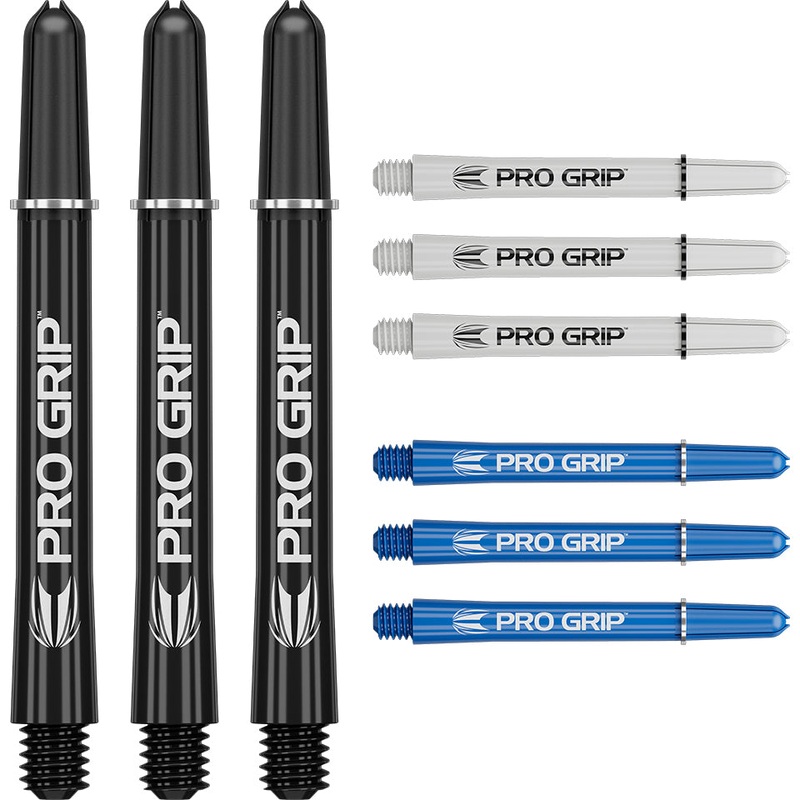 Target Pro Grip Dart Shafts – Medium Black/ White /Blue (3 Sets)