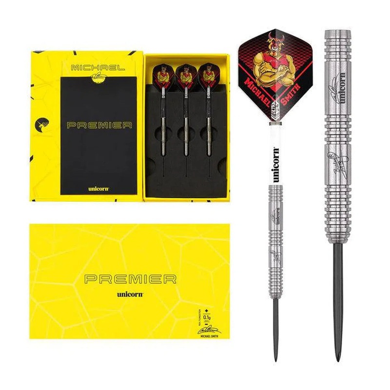 Unicorn Michael Smith Premier 90% Tungsten Steel Tip Darts 21 GRAM