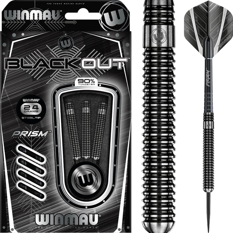 Winmau – Blackout Darts – Steel Tip – 90% Tungsten – 21g 22g 23g 24g 25g 26g 28g 21 grams