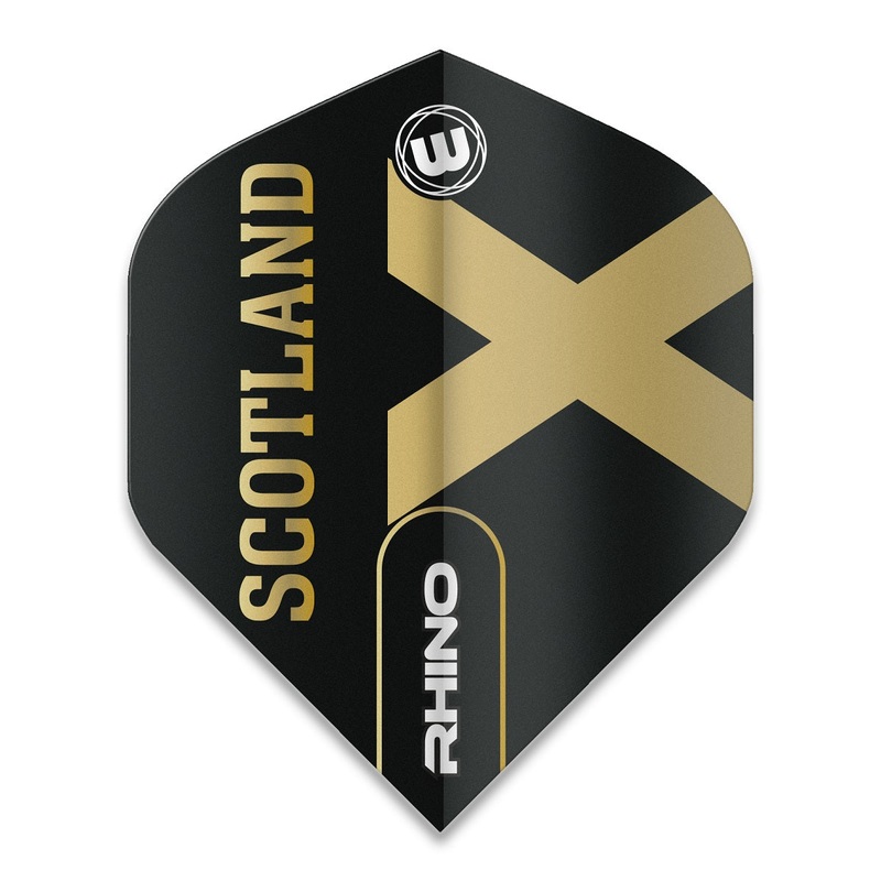 Winmau Rhino Extra Thick Standard Scotland Scottish Dart Flights 100 Micron 6905-202 Black / Gold